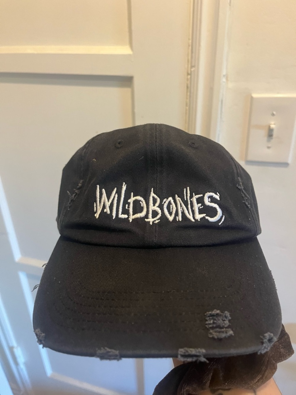 Distressed WILDBONES Black Baseball Cap